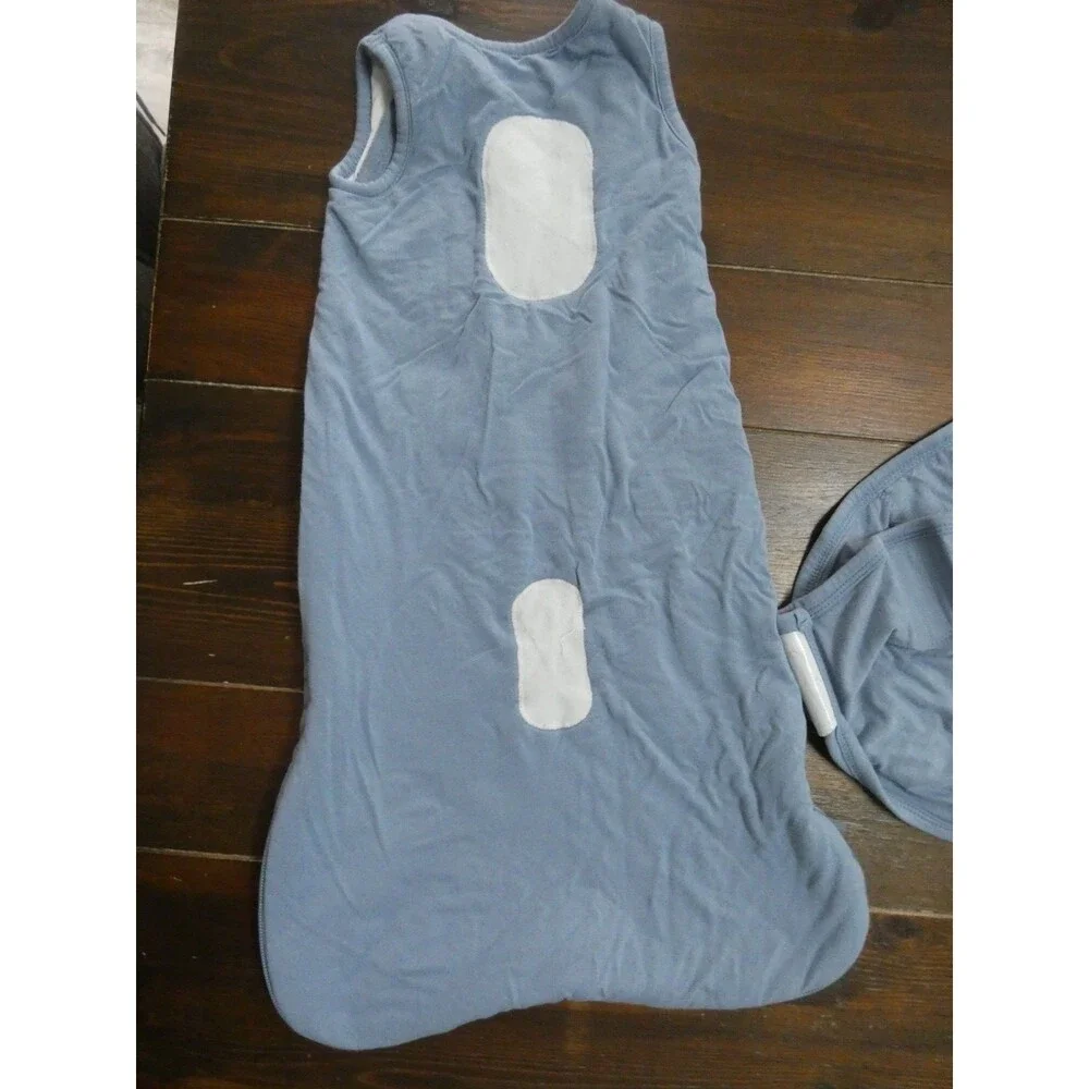 Kyte Baby XS 1.0 Tog Light Blue Sleep Sack & Wrap Swaddle Zipper Hook & Loop